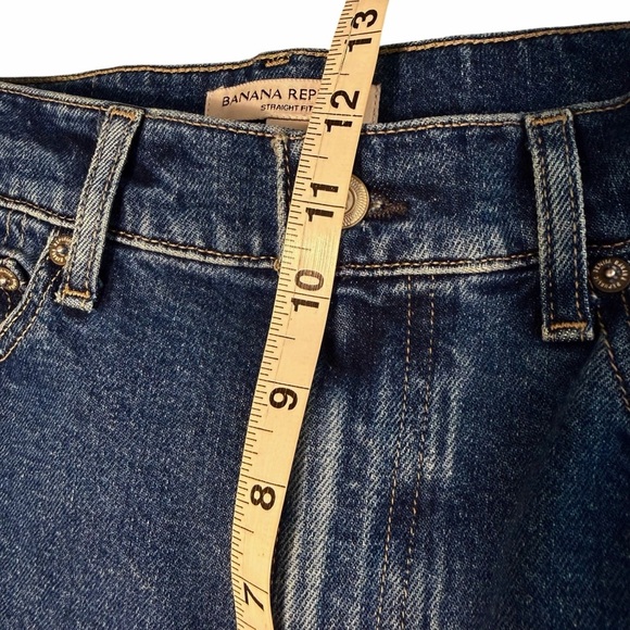 Banana Republic Dark Blue Ankle Straight Fit Jeans Sz 27 - Picture 8 of 10